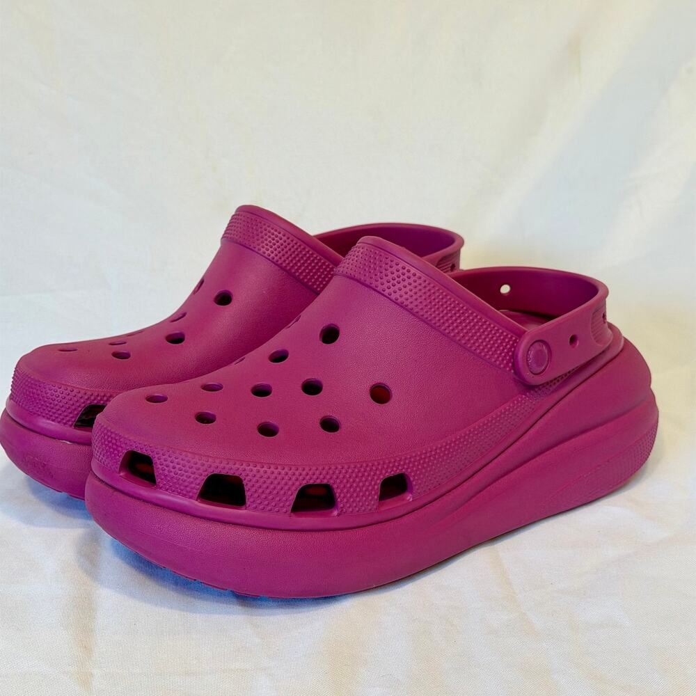 Crocs Classic Crush Clog Magenta Fuchsia Purple M9 W11 Platform Platform Sandals